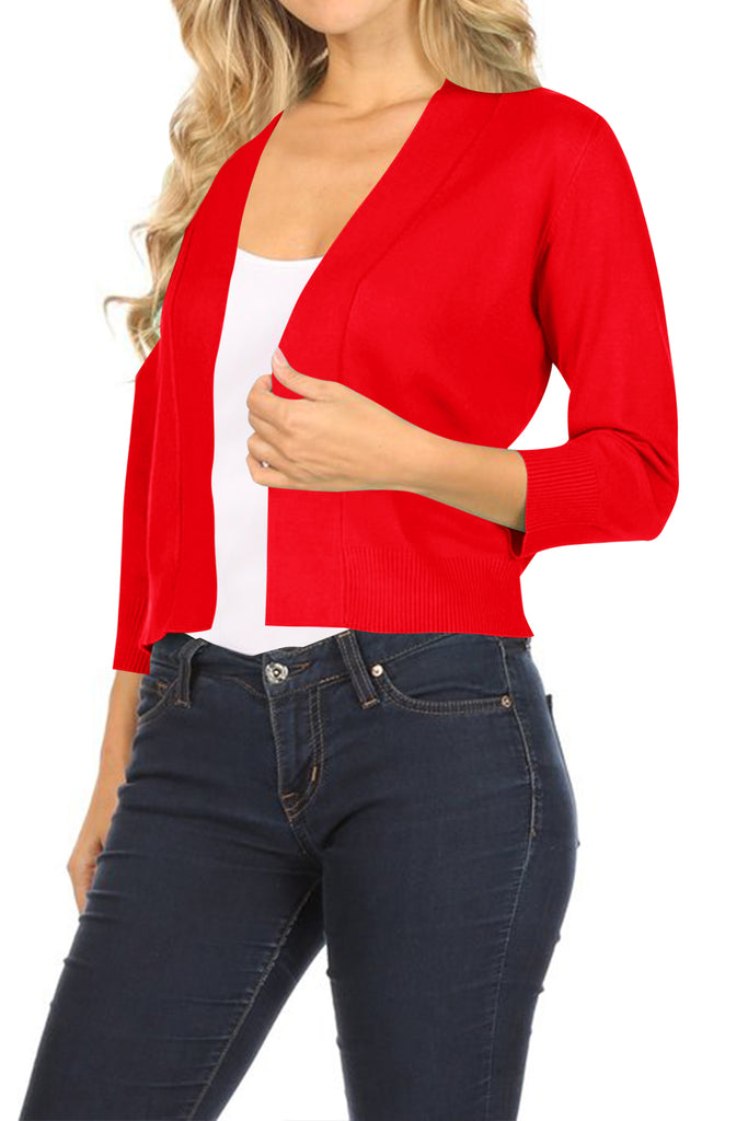 Women's Casual Open Front Office Wear Bolero Cardigan - FashionJOA