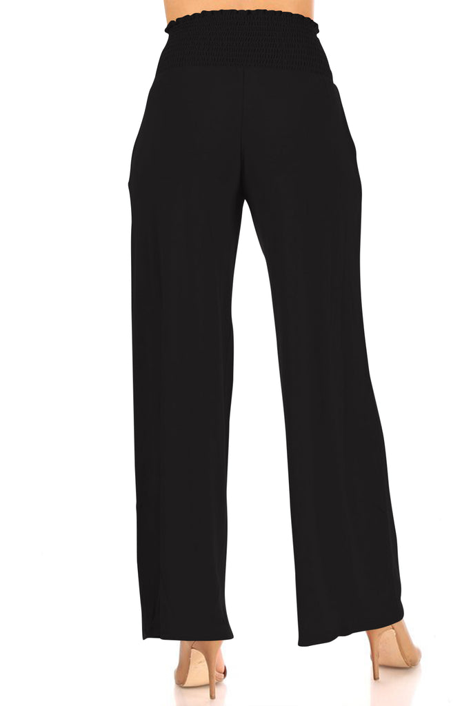 Women's Casual Full Length High Waist Side Pockets Relaxed Fit Wide Solid Lounge Pants - FashionJOA