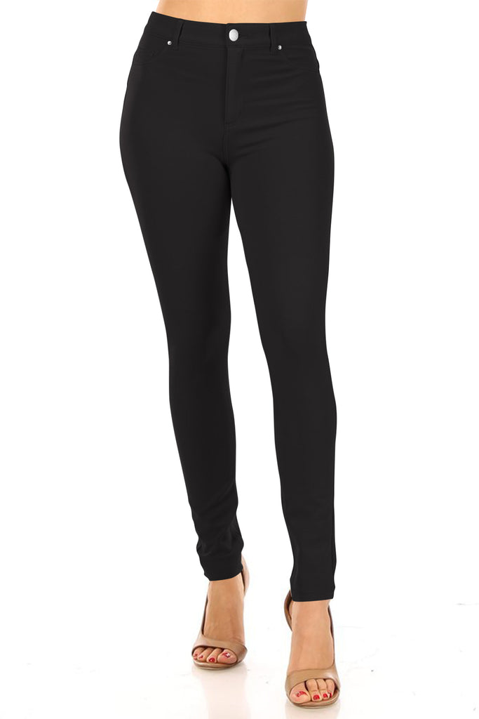 Women's Casual Skinny Ponte Mid-Rise Pants - FashionJOA