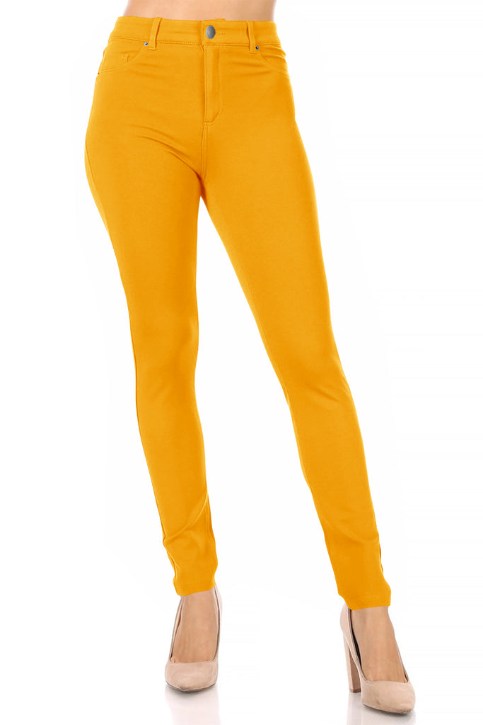 Women's Casual Skinny Ponte Mid-Rise Pants - FashionJOA