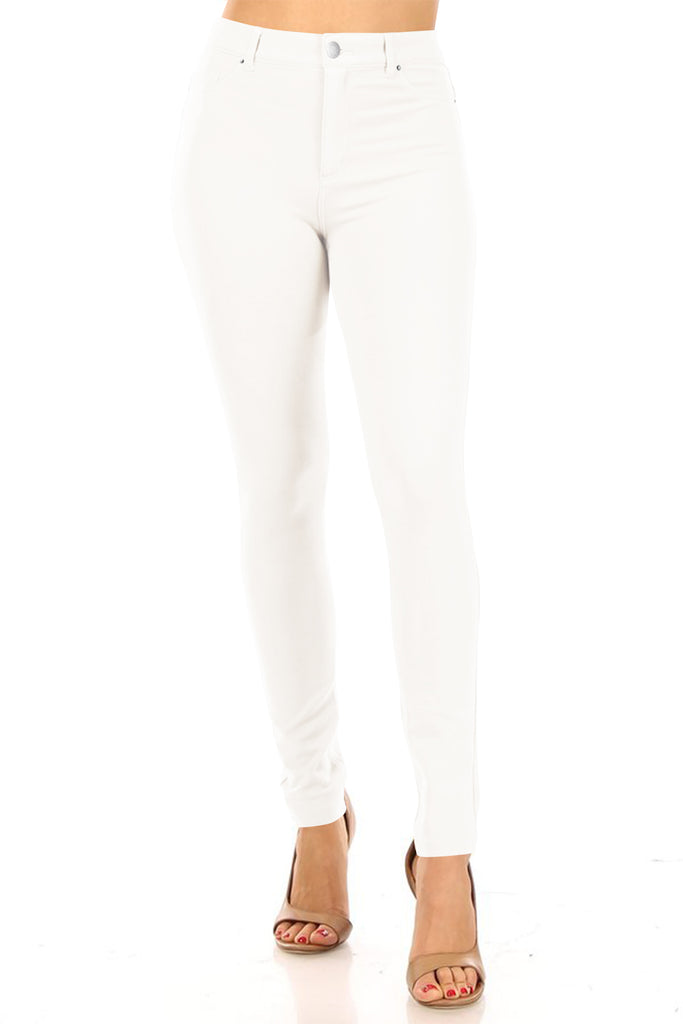 Women's Casual Skinny Ponte Mid-Rise Pants - FashionJOA