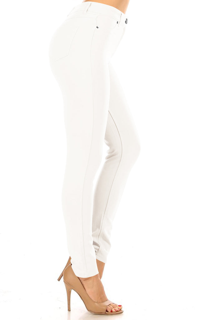 Women's Casual Skinny Ponte Mid-Rise Pants - FashionJOA