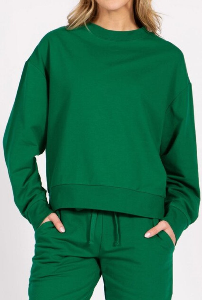 Women's French Terry Pullover Crewneck Sweatshirt - FashionJOA