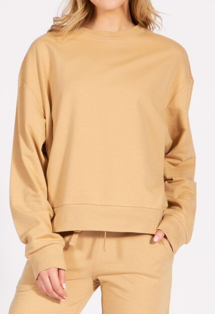 Women's French Terry Pullover Crewneck Sweatshirt - FashionJOA