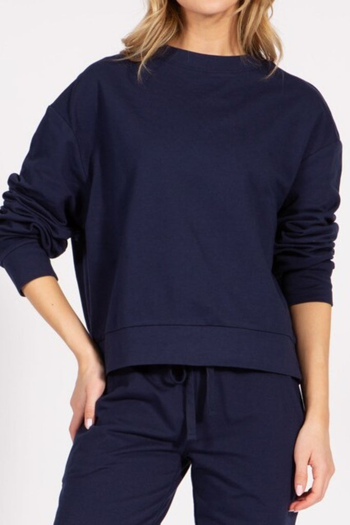 Women's French Terry Pullover Crewneck Sweatshirt - FashionJOA