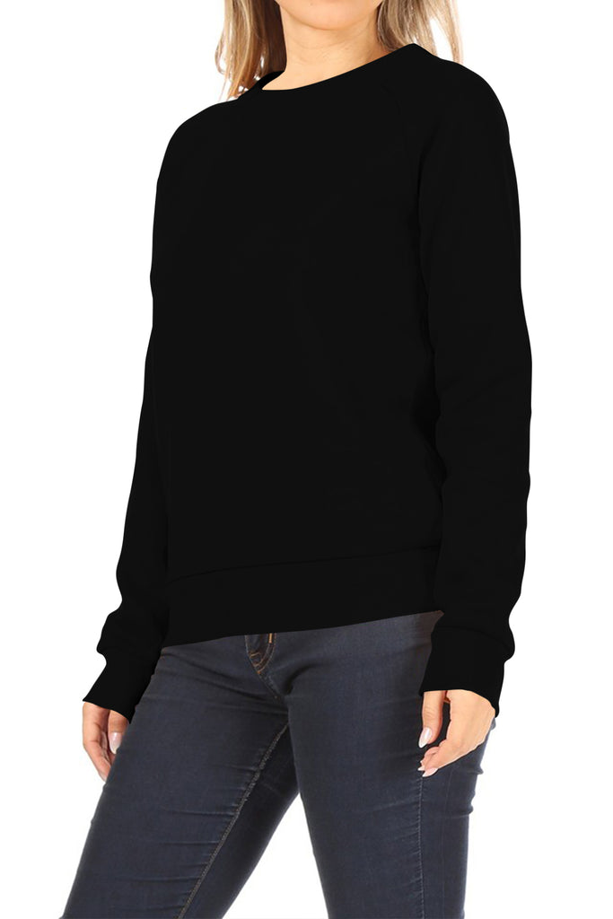 Women's Casual Pullover Fleece Long Sleeve Basic Crew Neck Solid Sweatshirt - FashionJOA