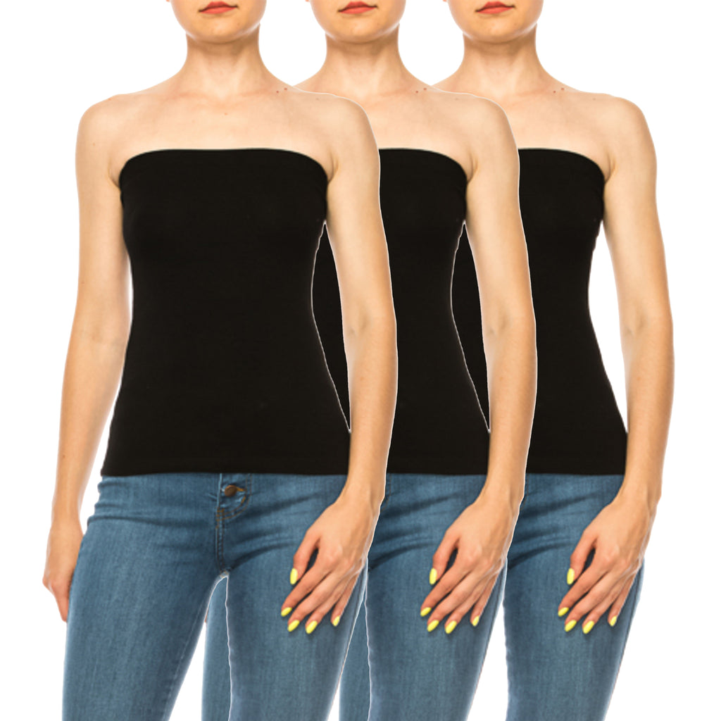 Women's Stylish Tubetop features an Elastic Top (3-pack) - FashionJOA