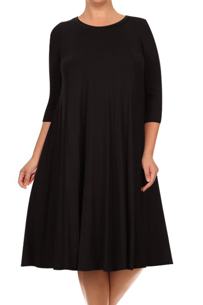 Women's Plus Size Casual  A-Line Pleated Maternity Dress - FashionJOA