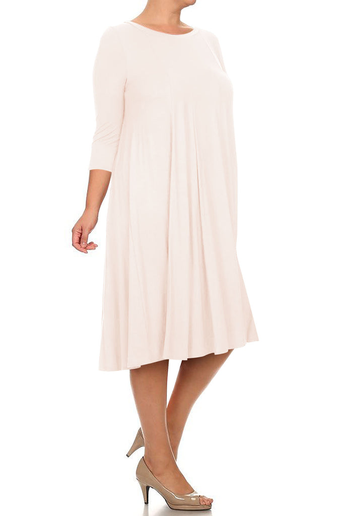 Women's Plus Size Casual  A-Line Pleated Maternity Dress - FashionJOA