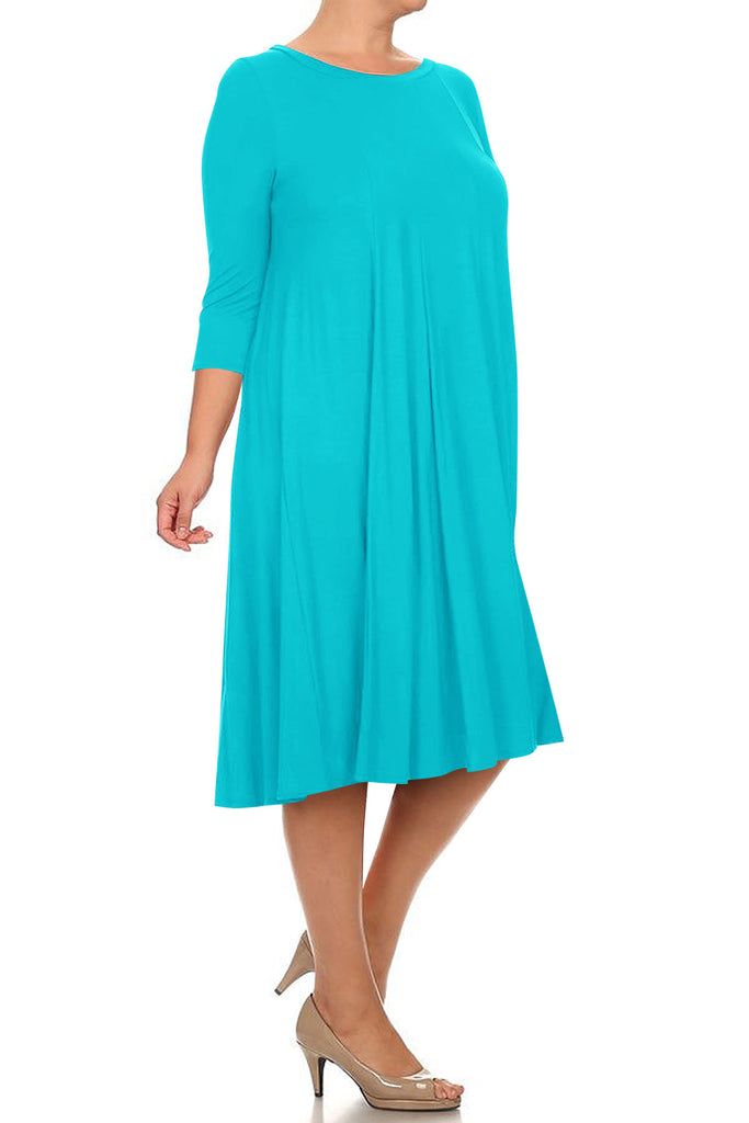 Women's Plus Size Casual  A-Line Pleated Maternity Dress - FashionJOA