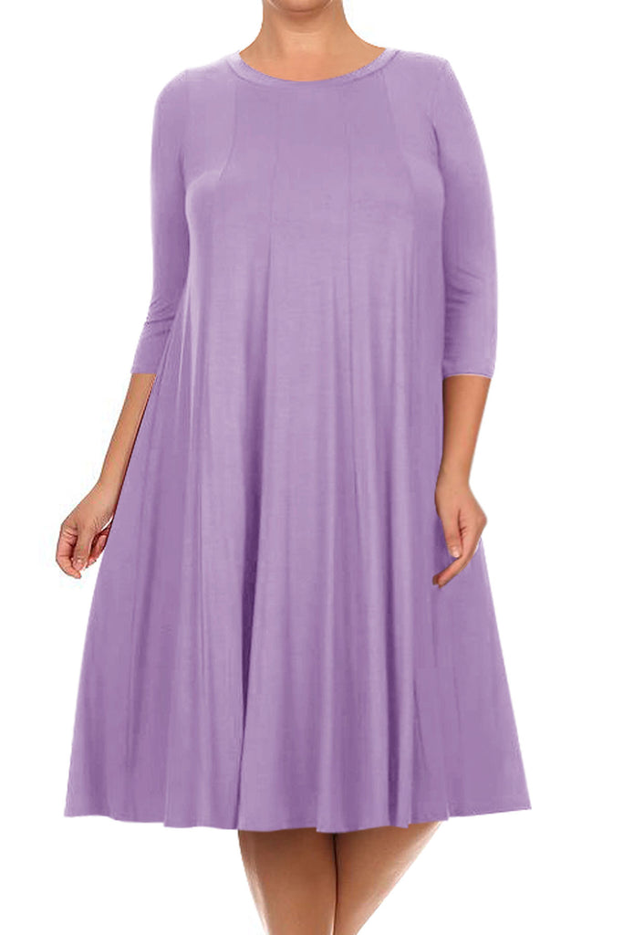 Women's Plus Size Casual  A-Line Pleated Maternity Dress - FashionJOA