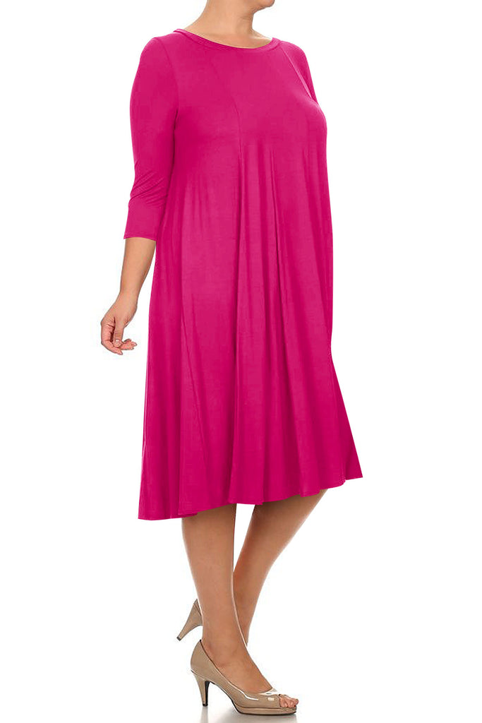 Women's Plus Size Casual  A-Line Pleated Maternity Dress - FashionJOA