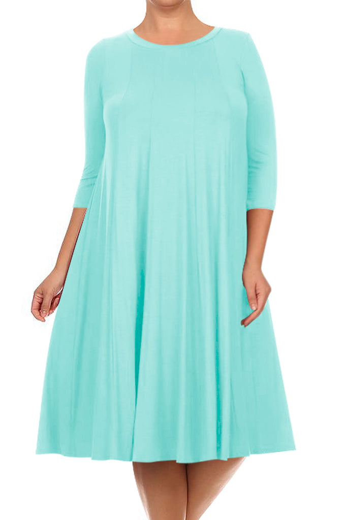 Women's Plus Size Casual  A-Line Pleated Maternity Dress - FashionJOA