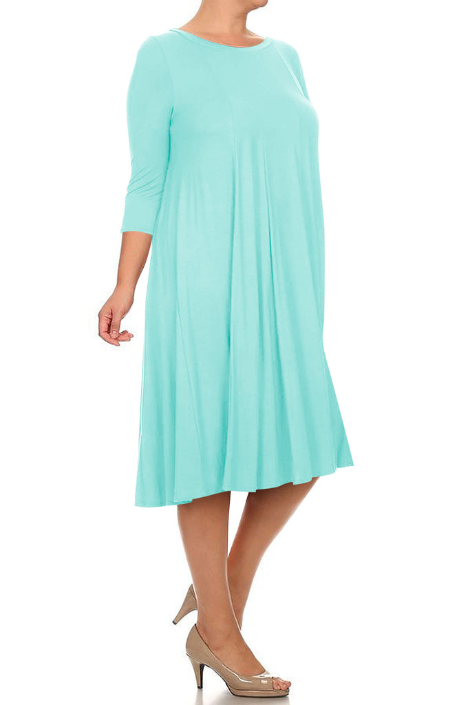 Women's Plus Size Casual  A-Line Pleated Maternity Dress - FashionJOA