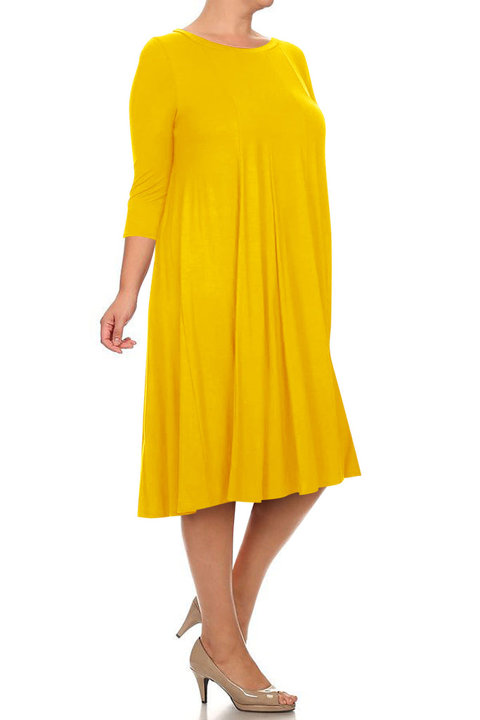 Women's Plus Size Casual  A-Line Pleated Maternity Dress - FashionJOA