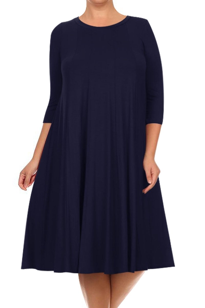 Women's Plus Size Casual A-Line Pleated Maternity Dress – FashionJOA