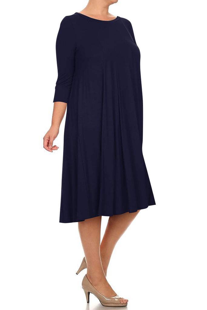 Women's Plus Size Casual  A-Line Pleated Maternity Dress - FashionJOA