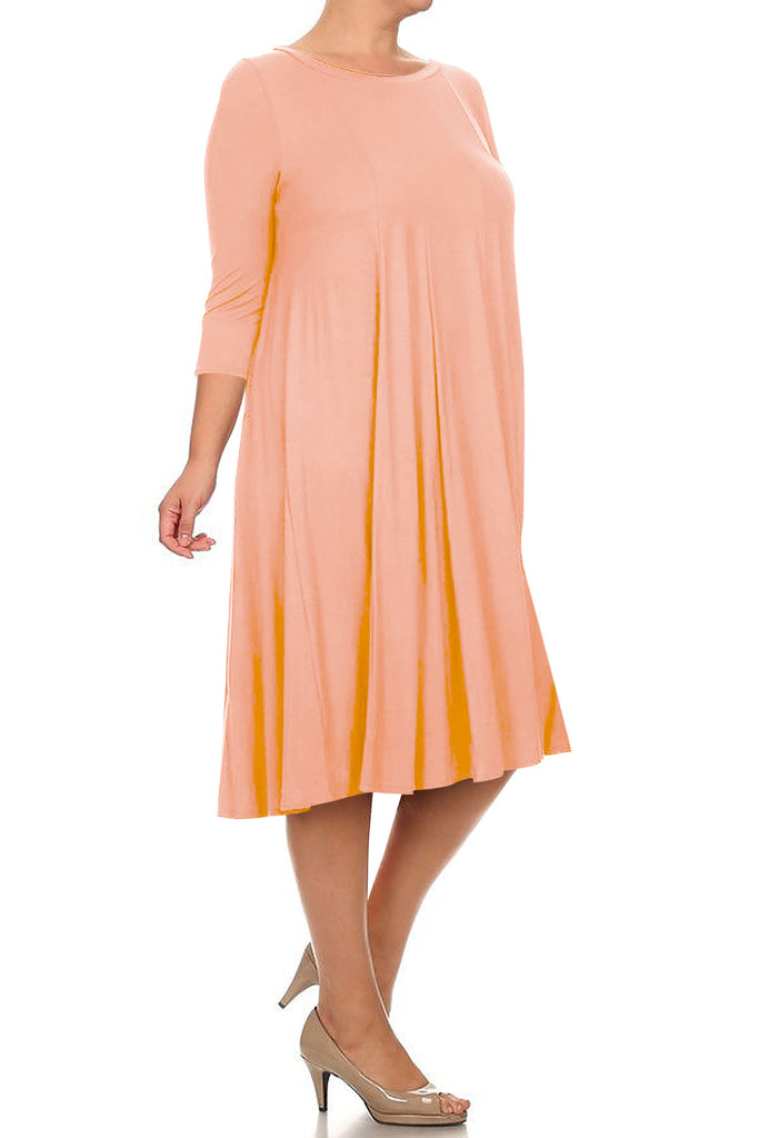 Women's Plus Size Casual  A-Line Pleated Maternity Dress - FashionJOA