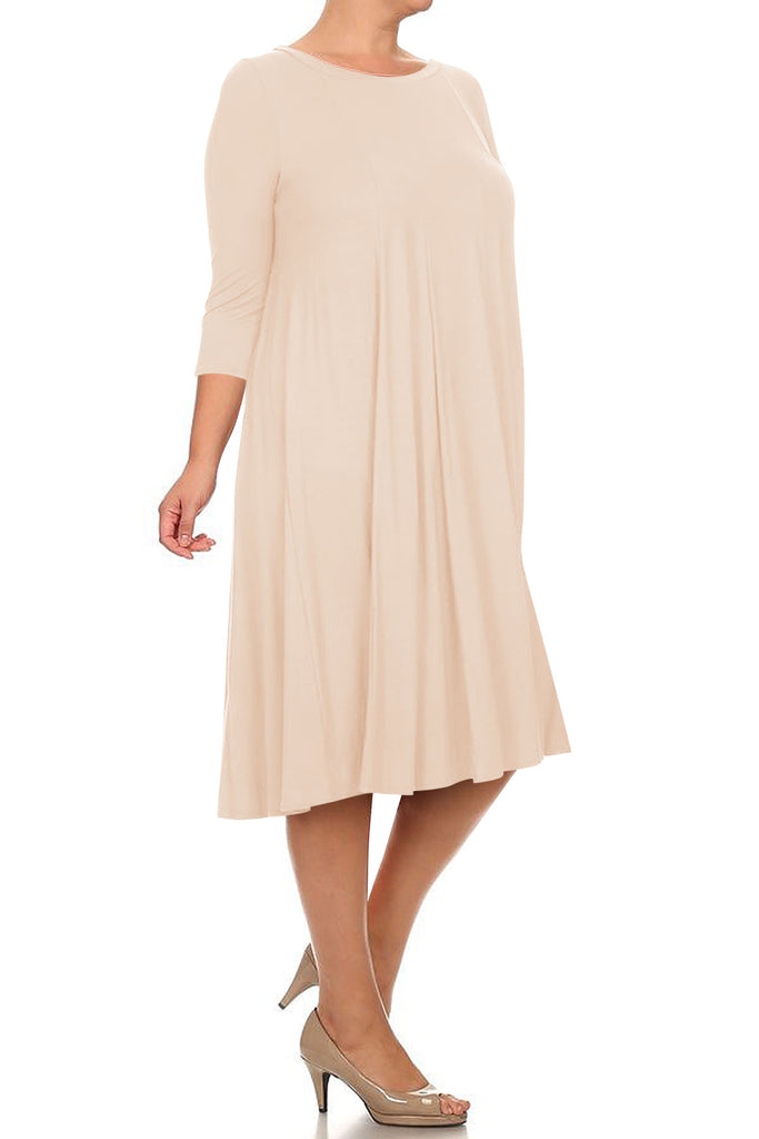 Women's Plus Size Casual  A-Line Pleated Maternity Dress - FashionJOA