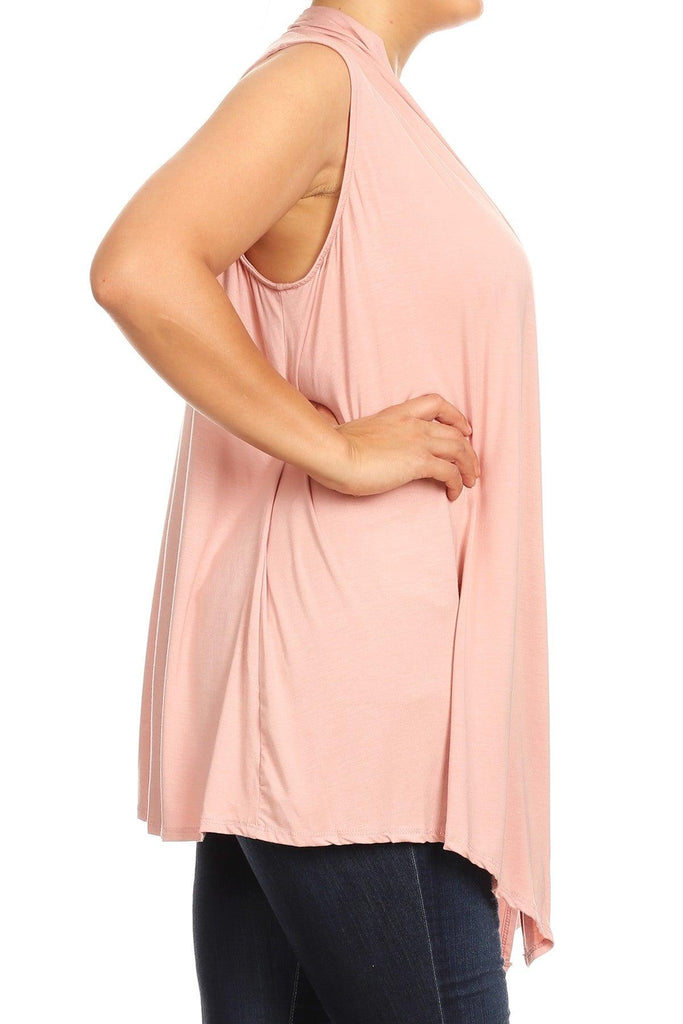 Women's Plus Size Open Front Relexed Fit CasualSleeveless Vest Cardigan - FashionJOA