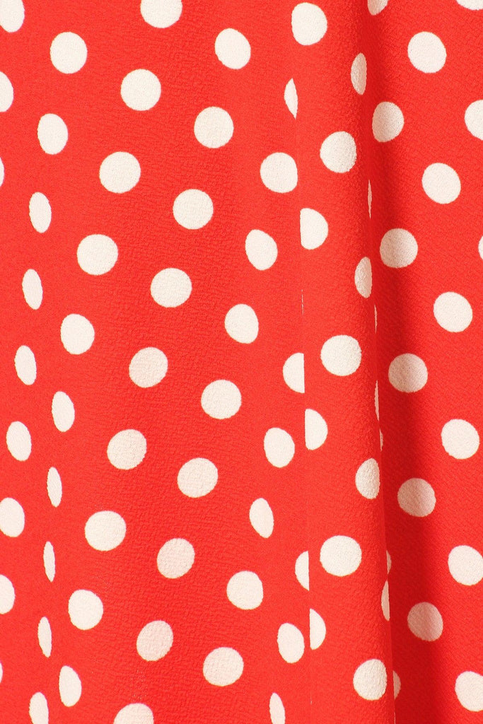 Women's A-Line Casual Flared Elastic Band Polka Dot Midi Skirt FashionJOA