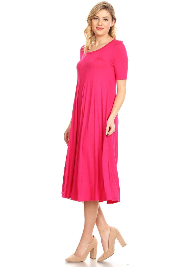 Women's A-Line Short Sleeve Jersey Knit Relaxed Fit Maternity Dress S-3XL FashionJOA