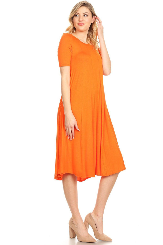 Women's A-Line Short Sleeve Jersey Knit Relaxed Fit Maternity Dress S-3XL FashionJOA