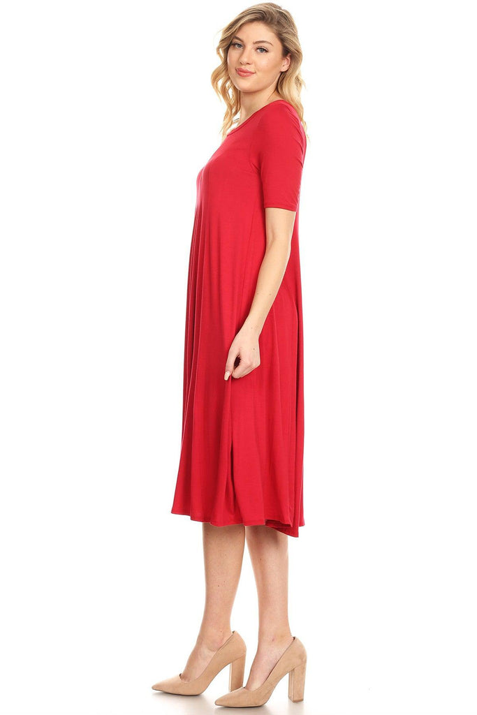 Women's A-Line Short Sleeve Jersey Knit Relaxed Fit Maternity Dress S-3XL FashionJOA