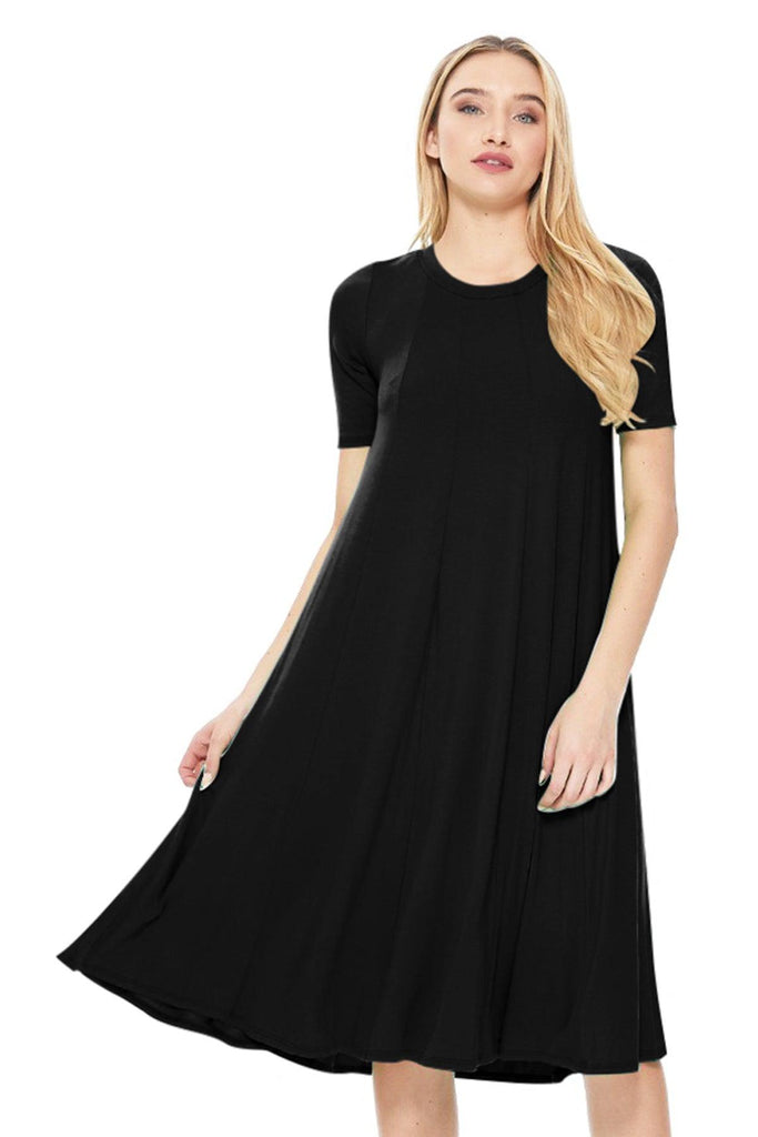 Women's A-Line Short Sleeve Jersey Knit Relaxed Fit Maternity Dress S-3XL FashionJOA