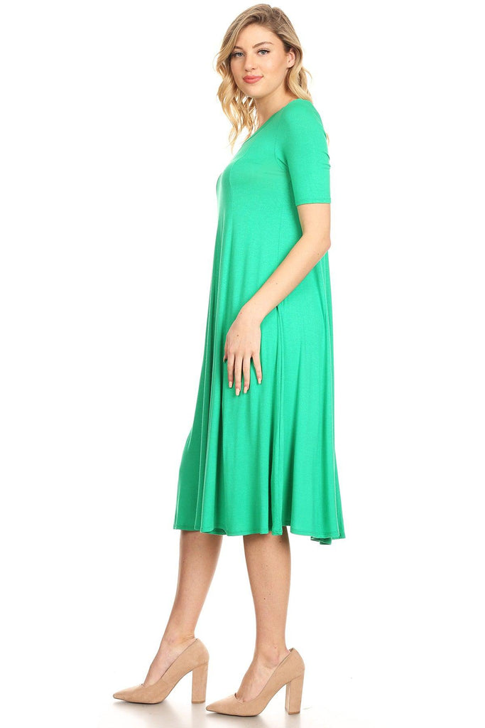 Women's A-Line Short Sleeve Jersey Knit Relaxed Fit Maternity Dress S-3XL FashionJOA