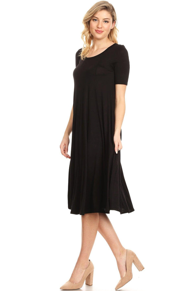 Women's A-Line Short Sleeve Jersey Knit Relaxed Fit Maternity Dress S-3XL FashionJOA