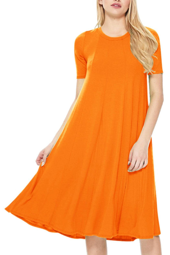 Women's A-Line Short Sleeve Jersey Knit Relaxed Fit Maternity Dress S-3XL FashionJOA