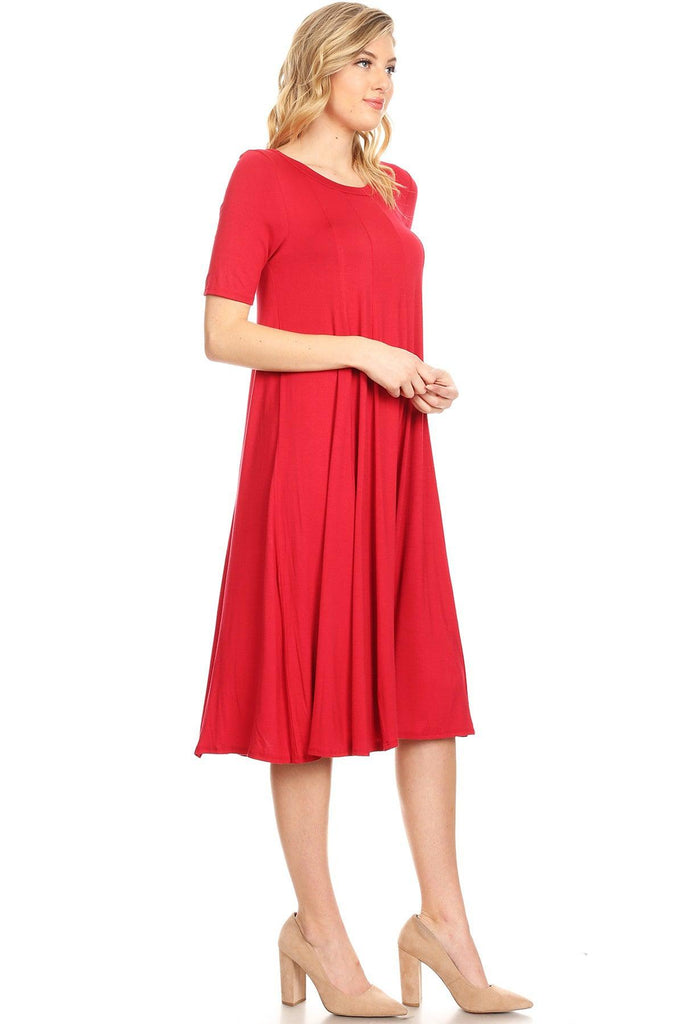 Women's A-Line Short Sleeve Jersey Knit Relaxed Fit Maternity Dress S-3XL FashionJOA