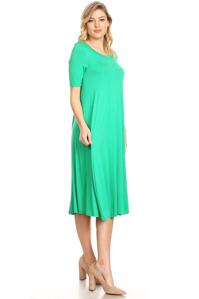 Women's A-Line Short Sleeve Jersey Knit Relaxed Fit Maternity Dress S-3XL FashionJOA