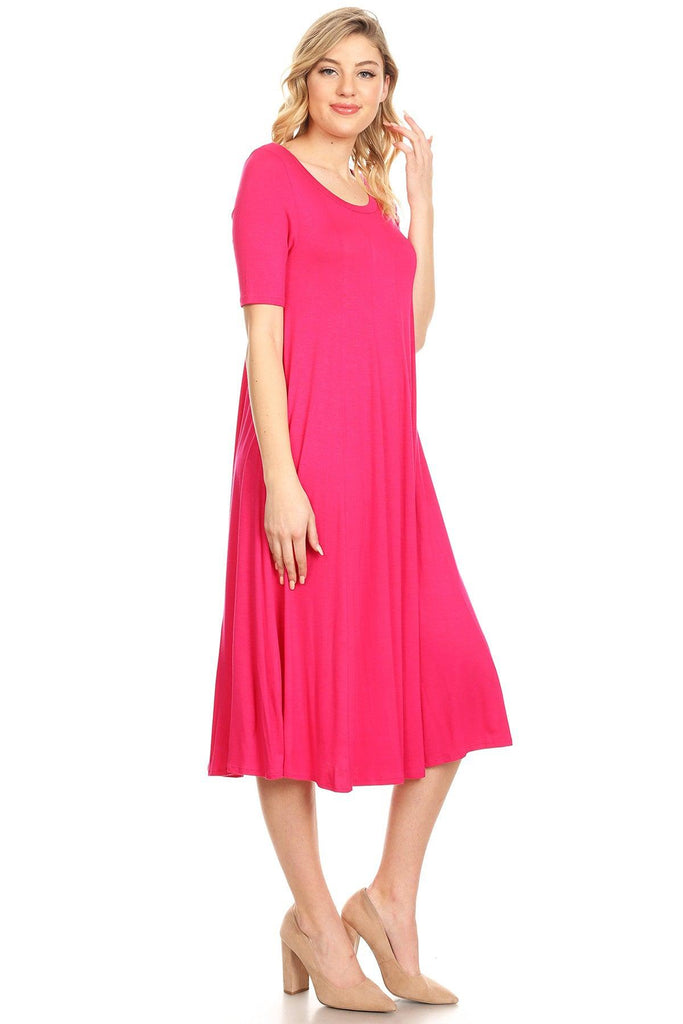 Women's A-Line Short Sleeve Jersey Knit Relaxed Fit Maternity Dress S-3XL FashionJOA