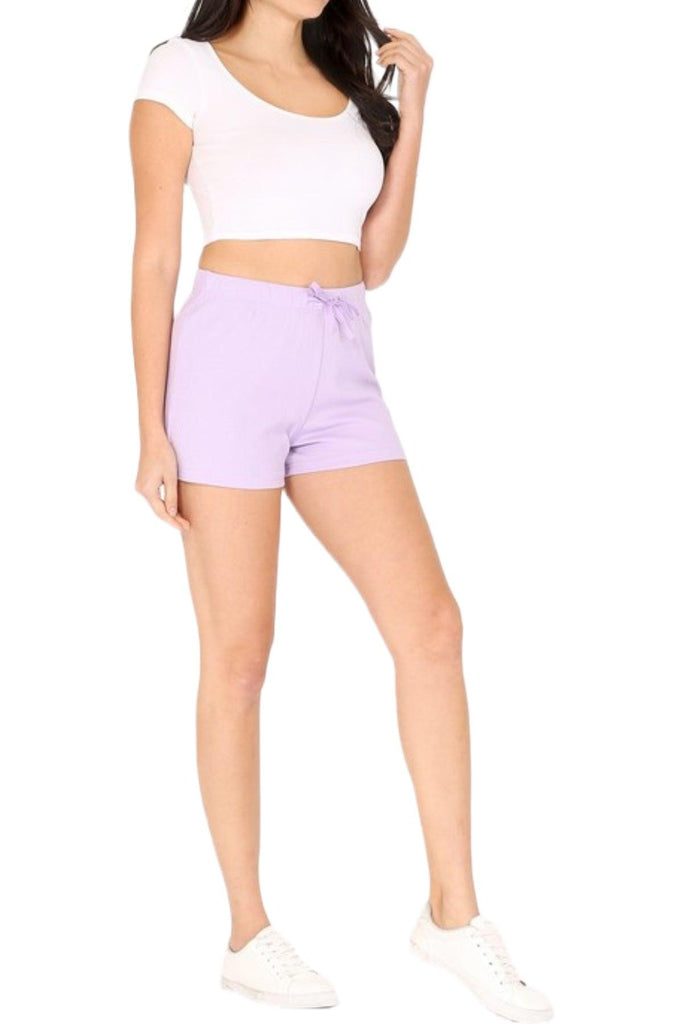 Women's Baby Ribbed Casual Lounge Sweat Shorts FashionJOA