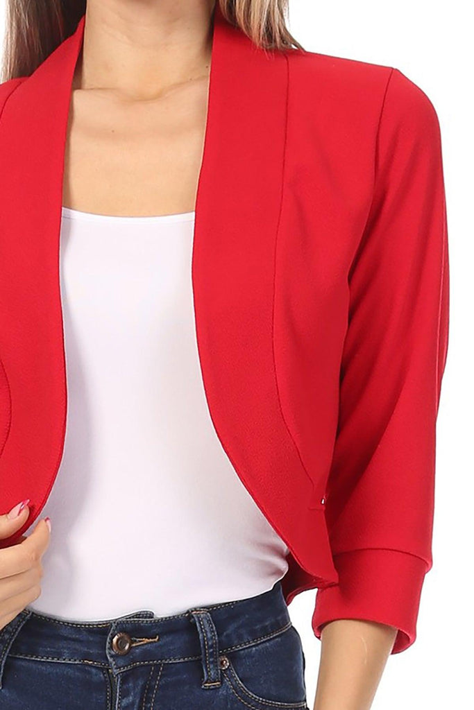 Women's Casual 3/4 Sleeve Bolero Open Front Cardigan FashionJOA