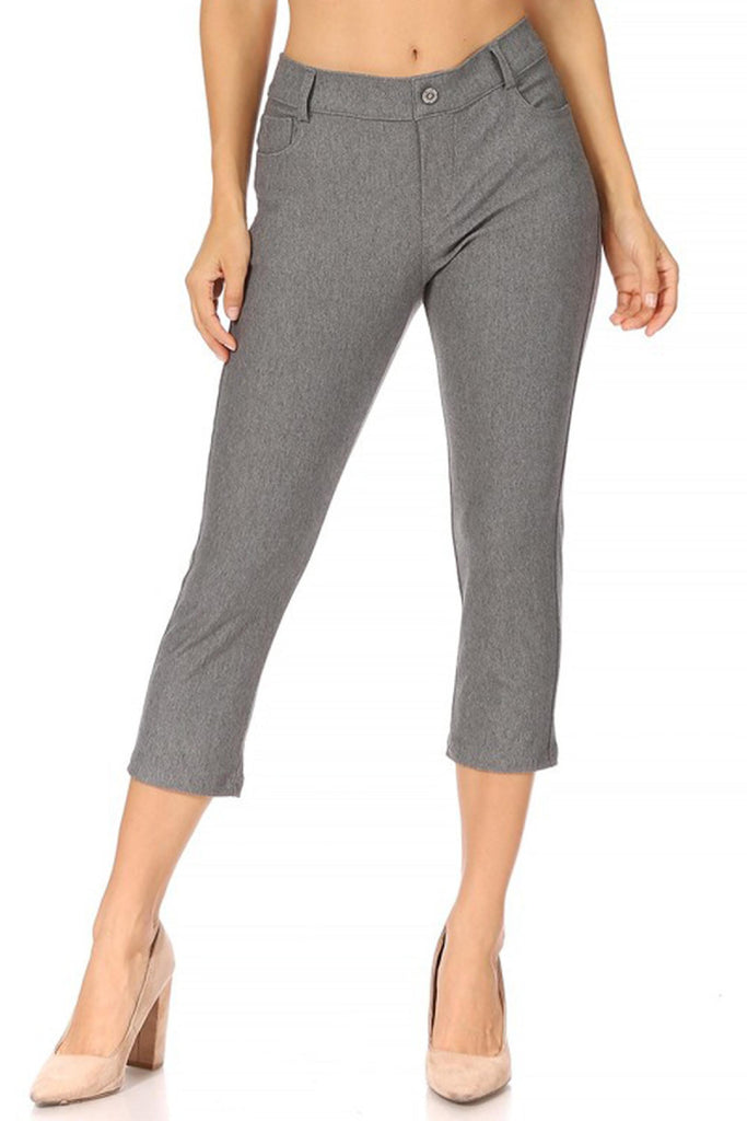 Women's Casual Comfy Slim Pocket Jeggings Jeans Capri Pants FashionJOA