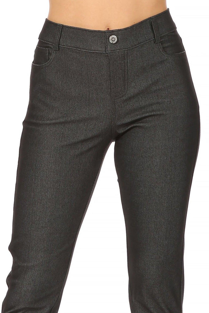 Women's Casual Comfy Slim Pocket Jeggings with Button FashionJOA