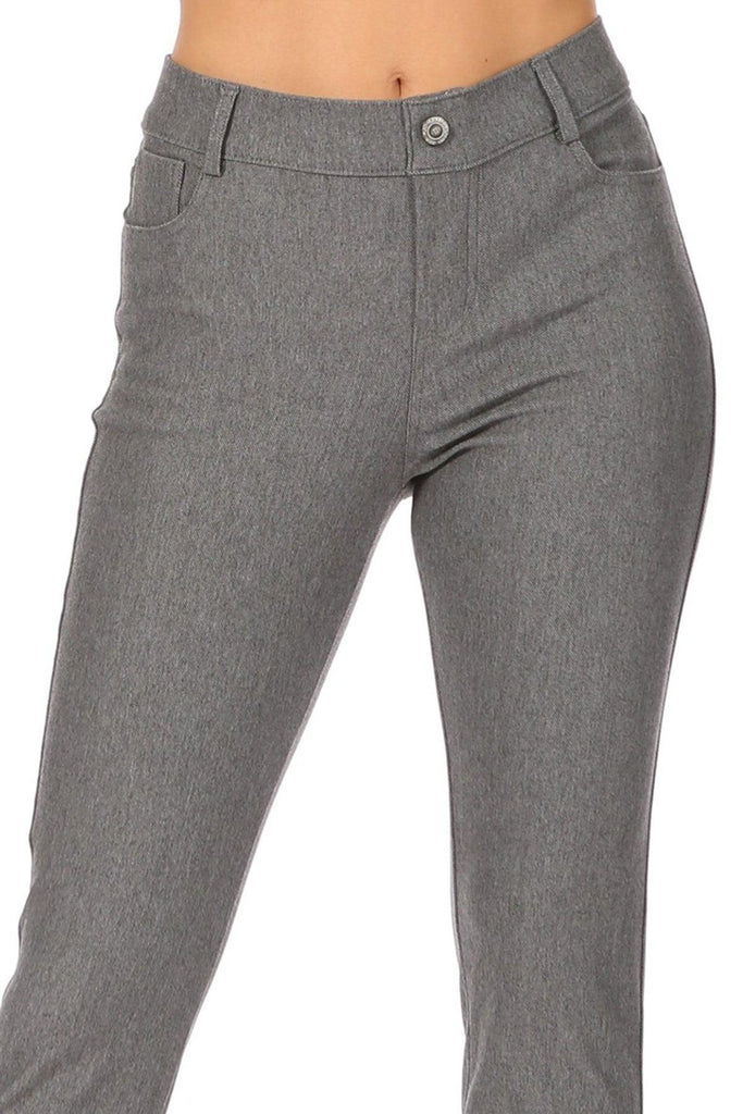 Women's Casual Comfy Slim Pocket Jeggings with Button FashionJOA