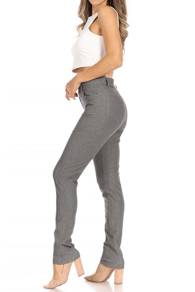 Women's Casual Comfy Slim Pocket Jeggings with Button FashionJOA