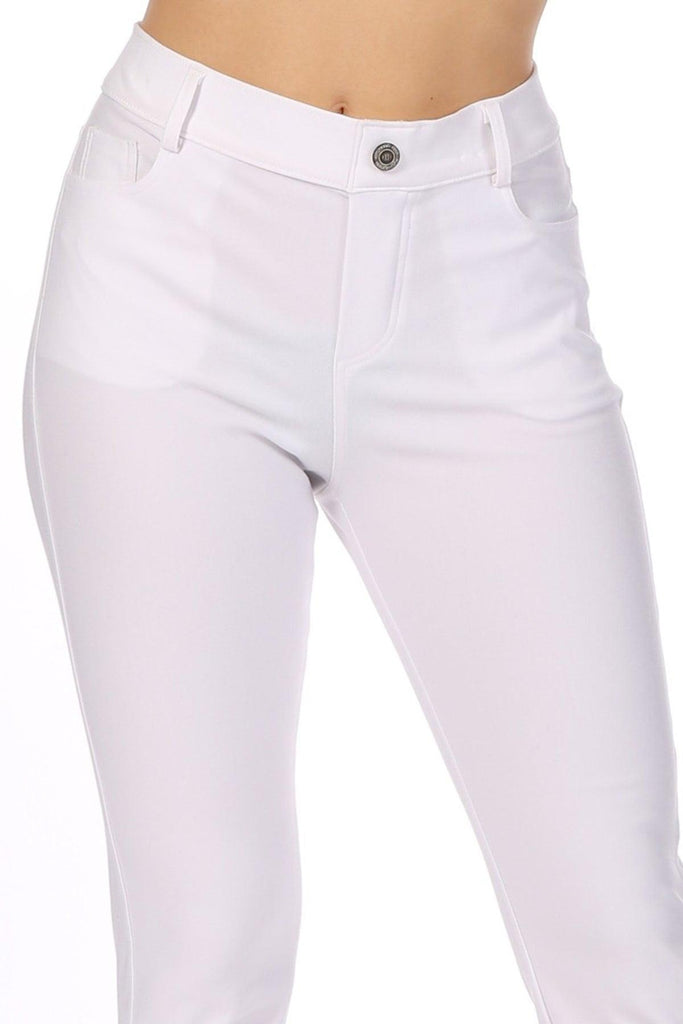 Women's Casual Comfy Slim Pocket Jeggings with Button FashionJOA