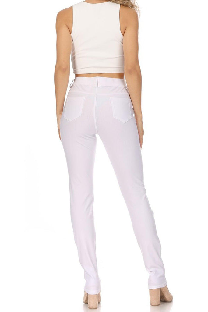 Women's Casual Comfy Slim Pocket Jeggings with Button FashionJOA