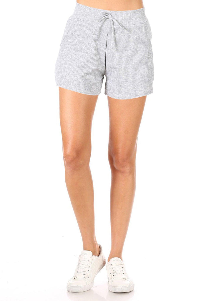 Women's Casual Drawstring Solid Knit Shorts Pants FashionJOA