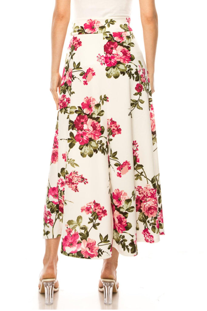 Women's Casual Floral Print A-Line Long Skirt FashionJOA