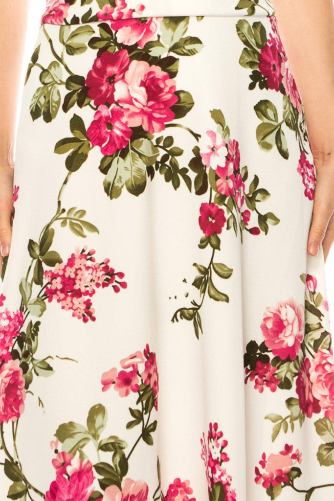 Women's Casual Floral Print A-Line Long Skirt FashionJOA