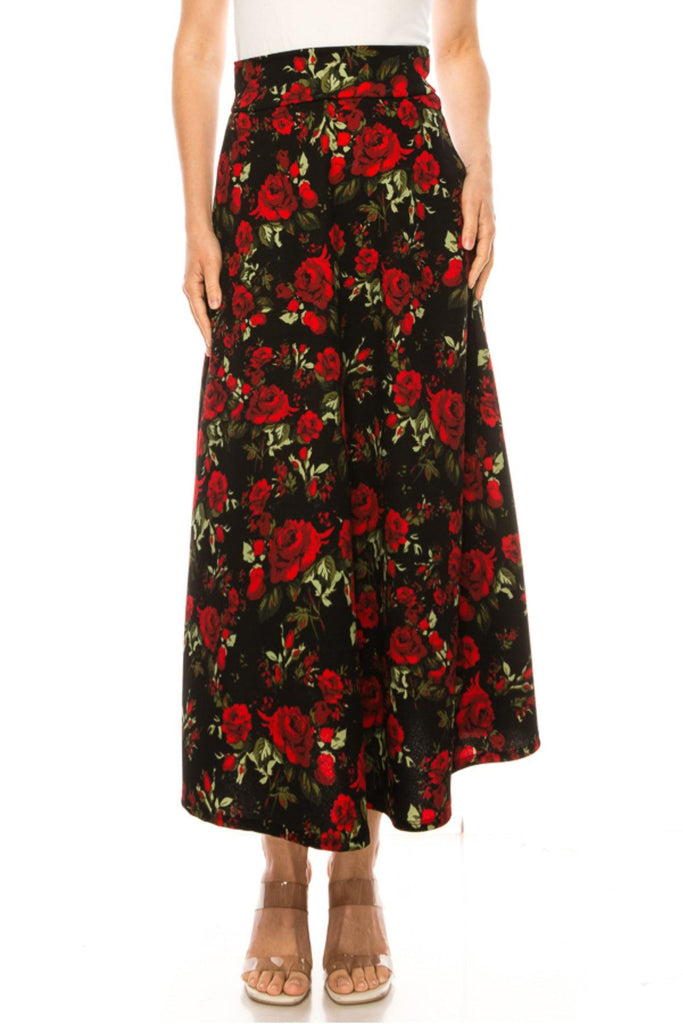 Women's Casual Floral Print A-Line Long Skirt FashionJOA