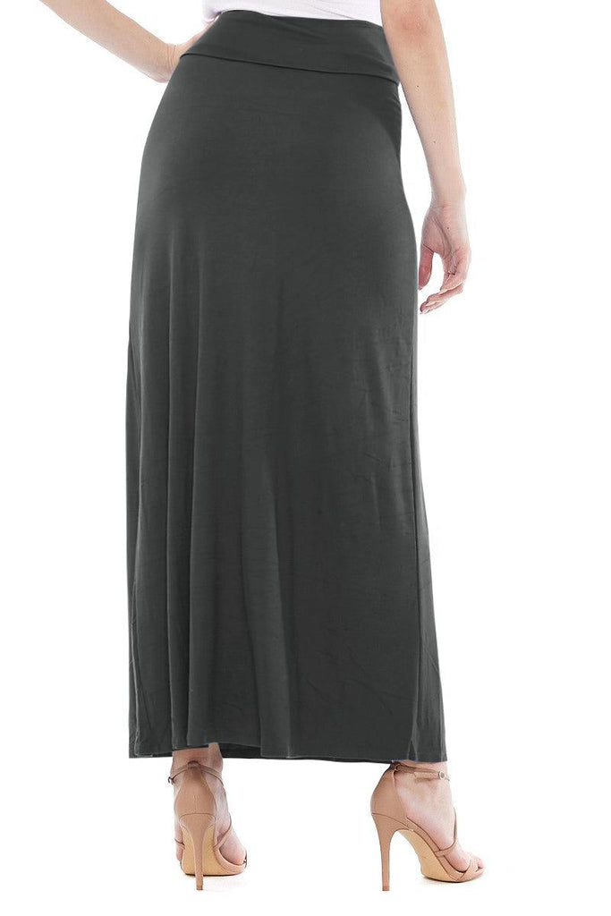 Women's Casual Foldover Waist A-Line Loose Fit Lounge Maxi Long Skirt S-3XL (Pack of 2) FashionJOA