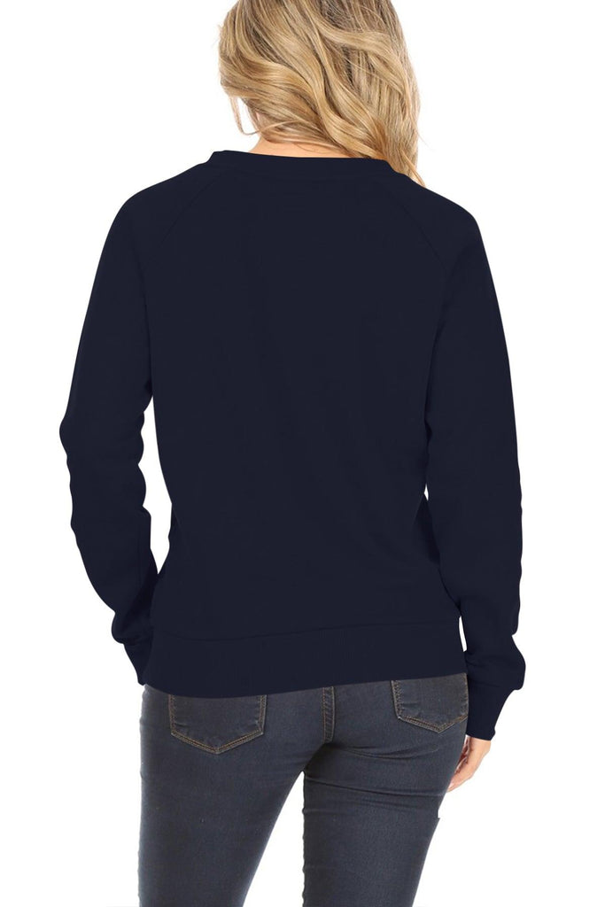 Women's Casual Pullover Fleece Long Sleeve Basic Crew Neck Solid Sweatshirt FashionJOA