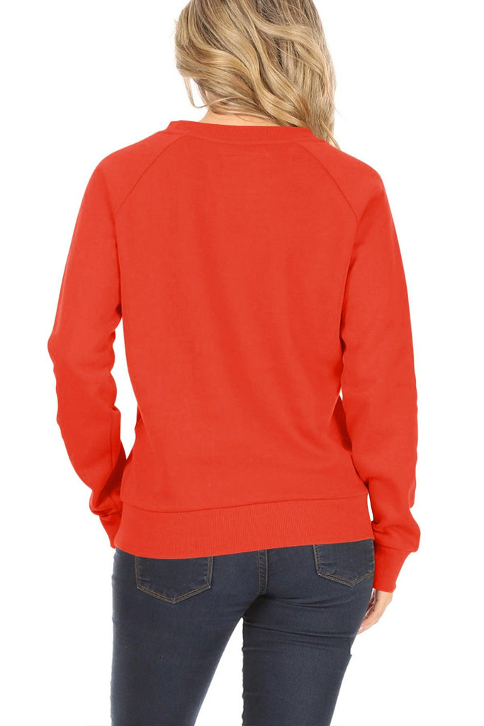 Women's Casual Pullover Fleece Long Sleeve Basic Crew Neck Solid Sweatshirt FashionJOA